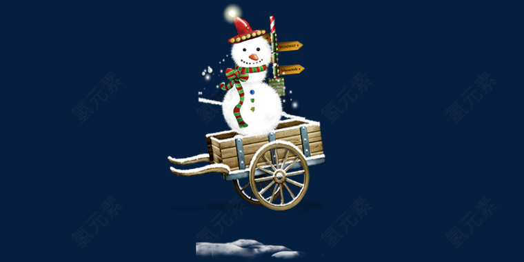 坐在车上的雪人