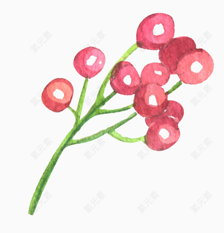 水彩装饰花矢量元素