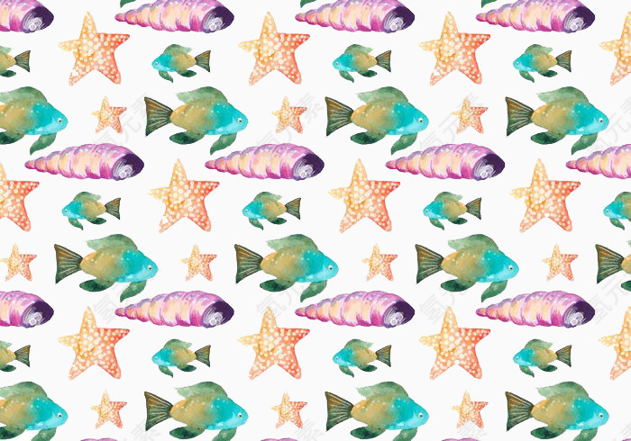 矢量水彩海面背景