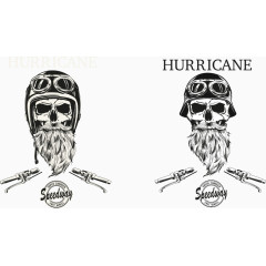 矢量机车帽子骷髅印花