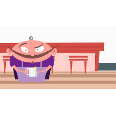 卡通人物黑胡子老人