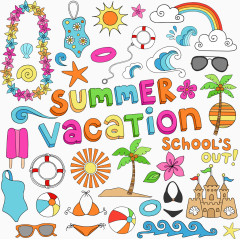 手绘夏日装饰元素