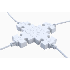 白色创意排插电缆