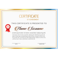 渐变金色边框资格证