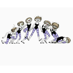 女孩的一些列动作