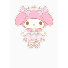 扎蝴蝶结的粉色小兔子