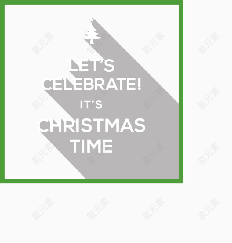 绿色背景圣诞卡