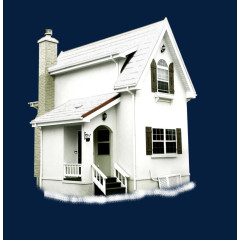 雪地中的白色房屋