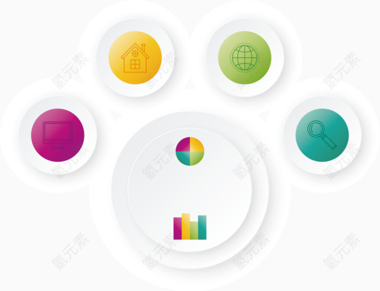 矢量创意设计圆形分布小图