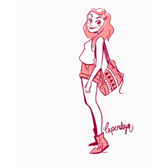 手绘个性活泼少女