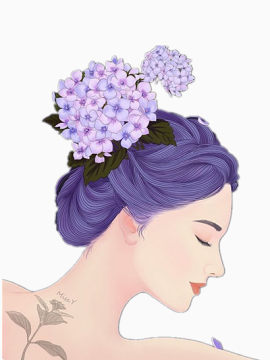 拿着康乃馨花束的女生