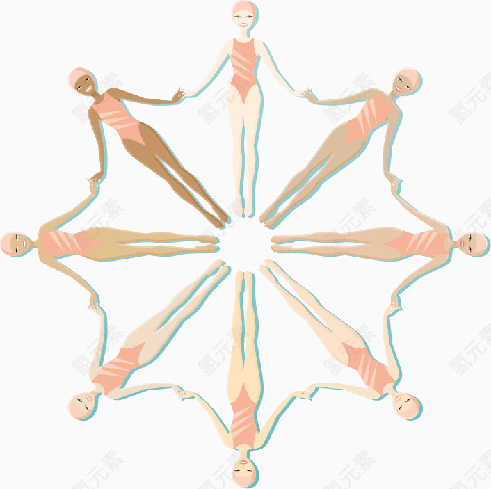 运动女性插画矢量素材