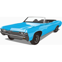 矢量蓝色敞篷车