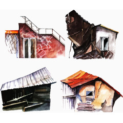 矢量卡通房子漫画