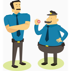 2个警察插图矢量图