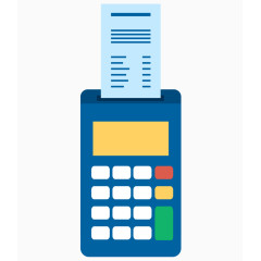 矢量扁平化蓝色 pos机