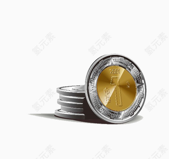 有质感的纪念金币元素