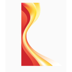 矢量手绘红色动感曲线