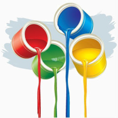 趣味彩色油漆桶矢量