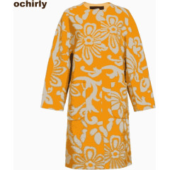 土黄无扣大衣欧时力