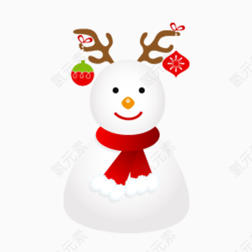卡通冬天圣诞节雪人元素
