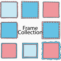 彩色手绘方形相框