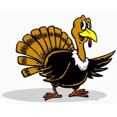 卡通画黑黄色火鸡