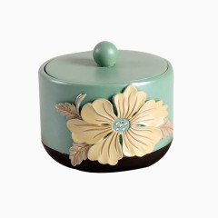 青色陶瓷圆弧茶壶