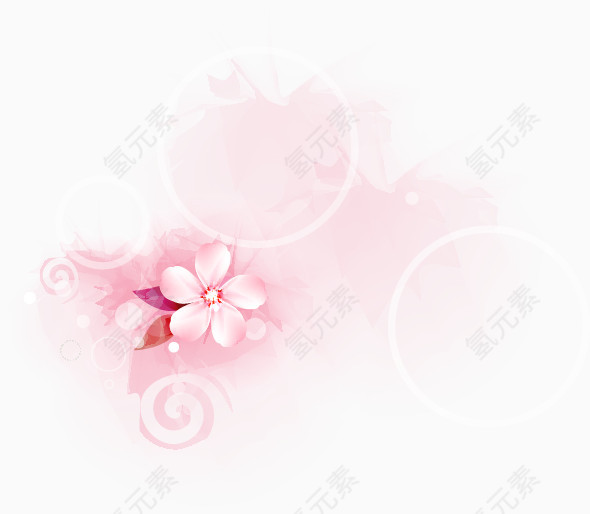 简约手绘圈圈花朵