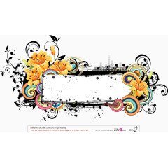 喇叭花边框花纹公告板