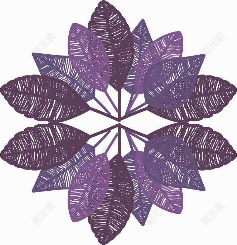 矢量紫色树叶