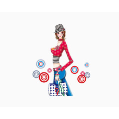 手绘时尚女性图案