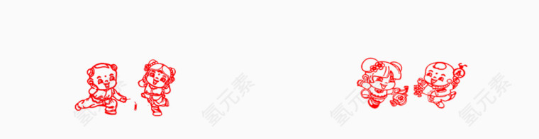 中国风春节元宵剪纸人像