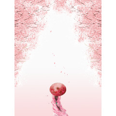 缤纷桃花海报背景装饰