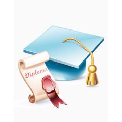 学校博士帽与练习本矢量图