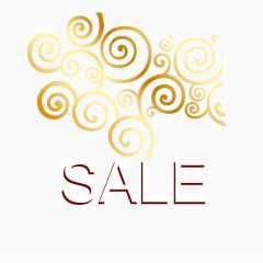 精美金色花纹与促销字矢量图