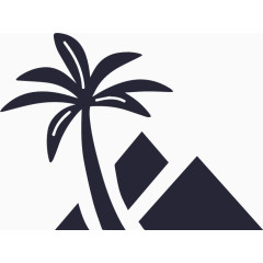 黑色椰树当地旅游图标