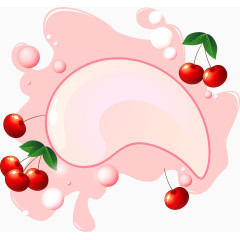 矢量樱桃牛奶