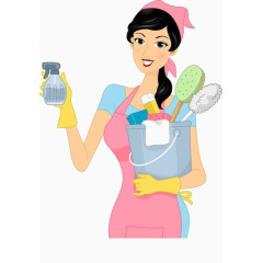 打扫卫生的主妇