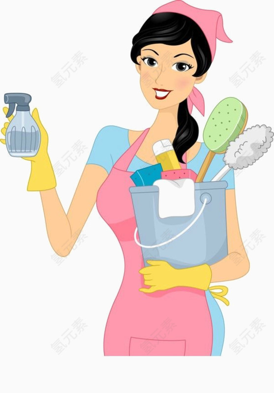 打扫卫生的主妇