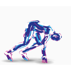 预备起跑的男性素材