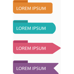 彩色卷曲分类标签