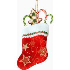 实物红色圣诞袜子礼物糖果饼干