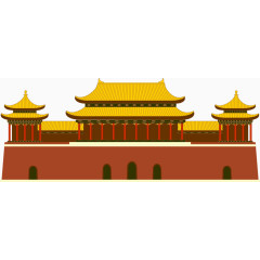 矢量手绘天安门城楼