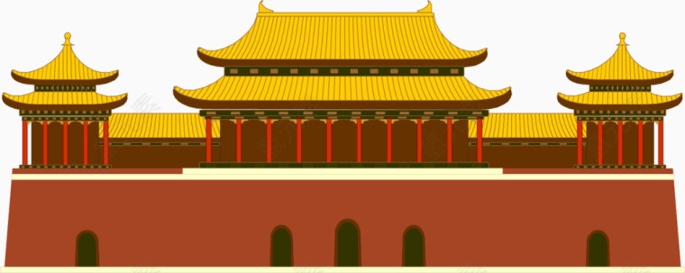 矢量手绘天安门城楼