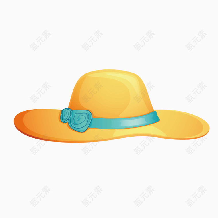 矢量黄色草帽