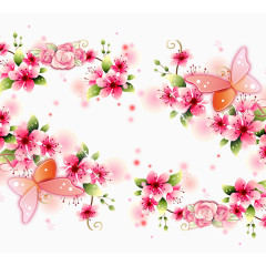 蝴蝶粉红色花藤