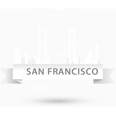 旧金山金门大桥标签矢量图