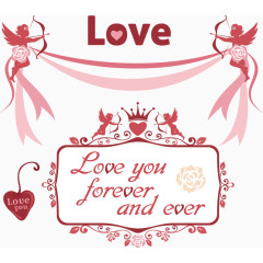 婚礼主题欧式边框矢量图