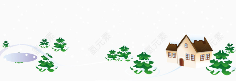 雪天雪地房子温暖冬素材